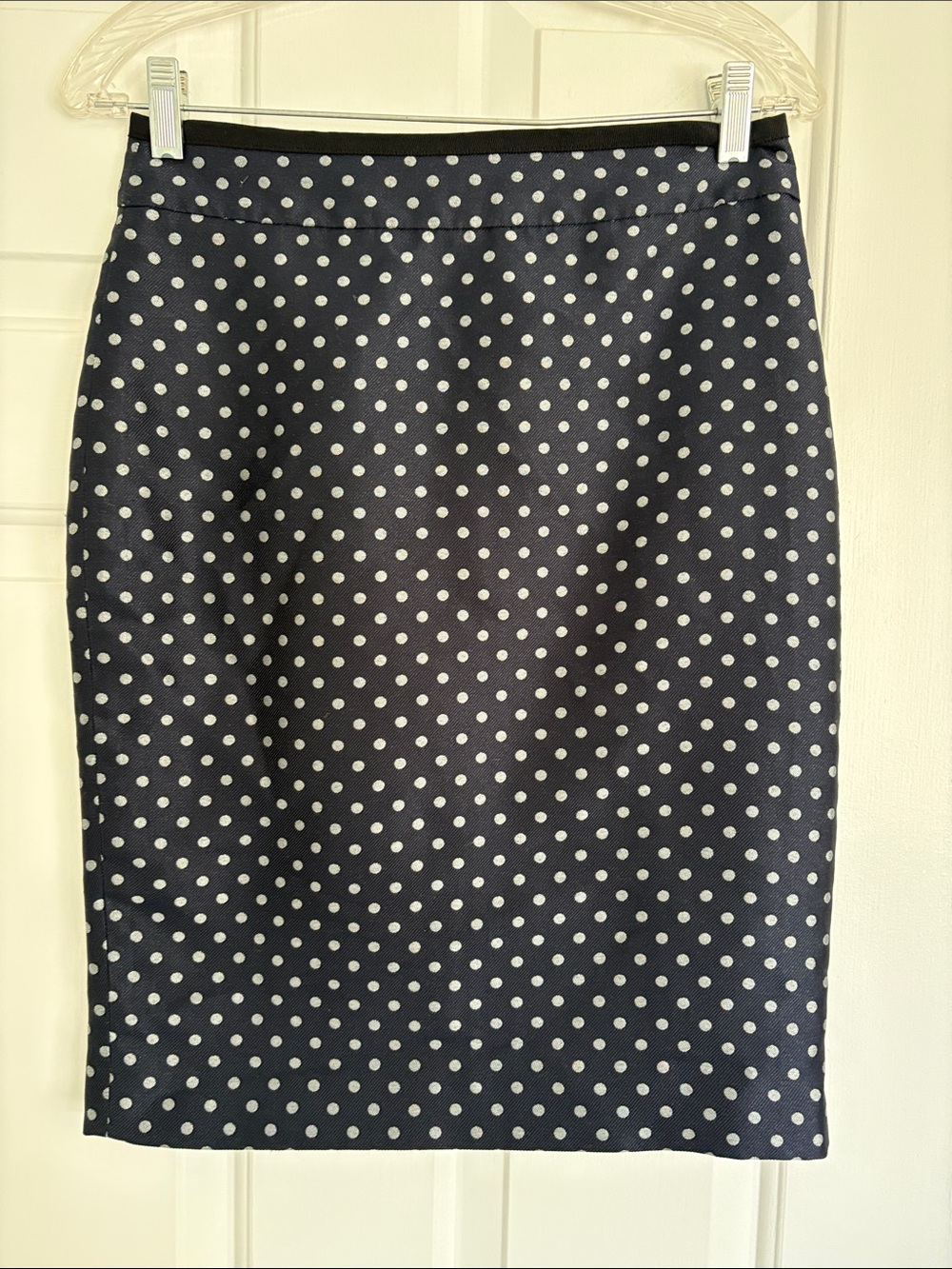 Navy and Silver Polka Dot Pencil Skirt - Ann Taylor